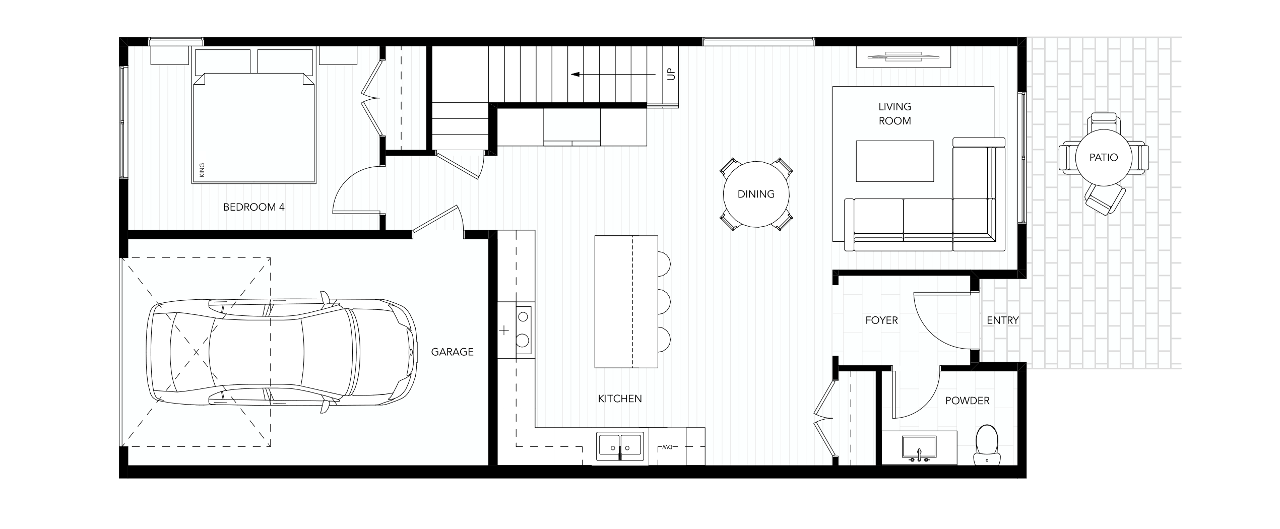 Hollywood House Plan B main floor plan