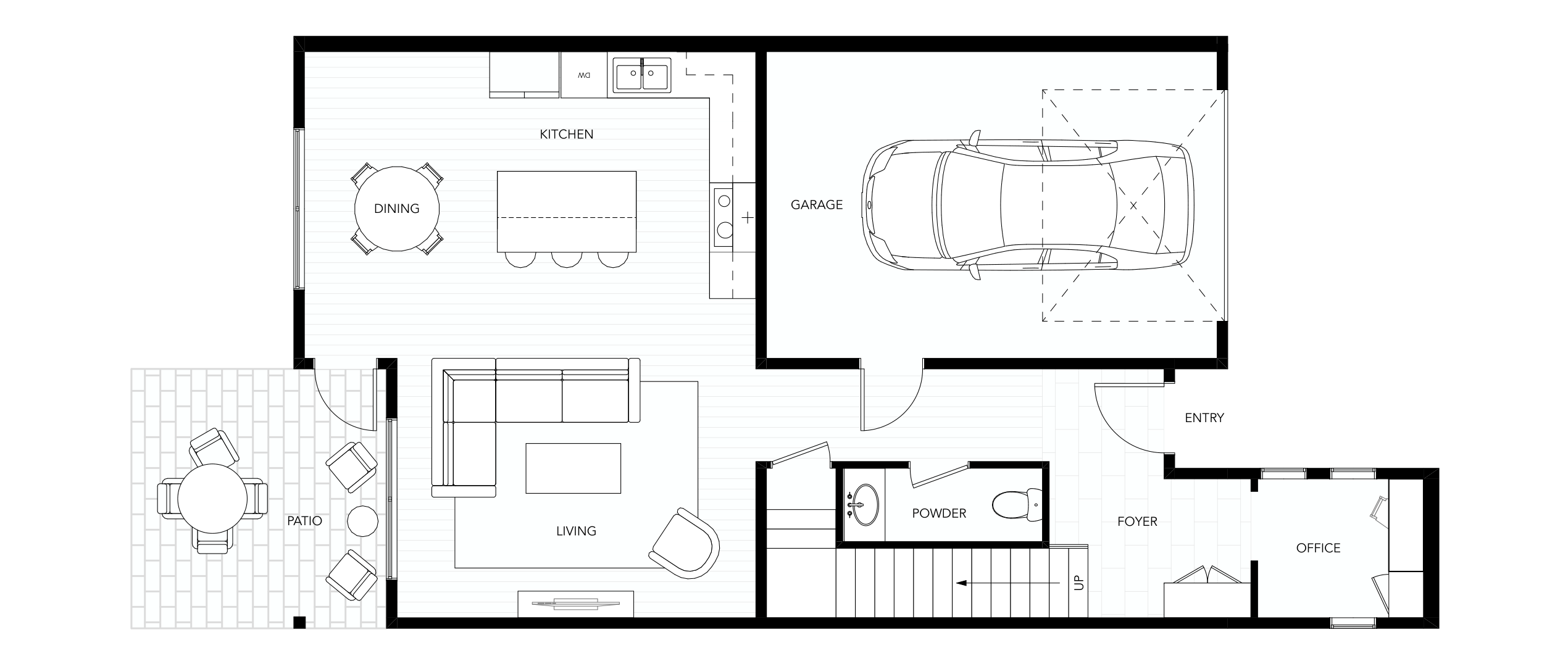 Hollywood House Plan C main floor plan